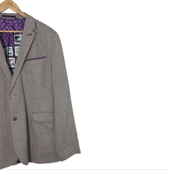 TED BAKER Popping' Modern Trim Fit Herringbone Sport Coat Mens Size Ted 6/ US 44 - Picture 7 of 16